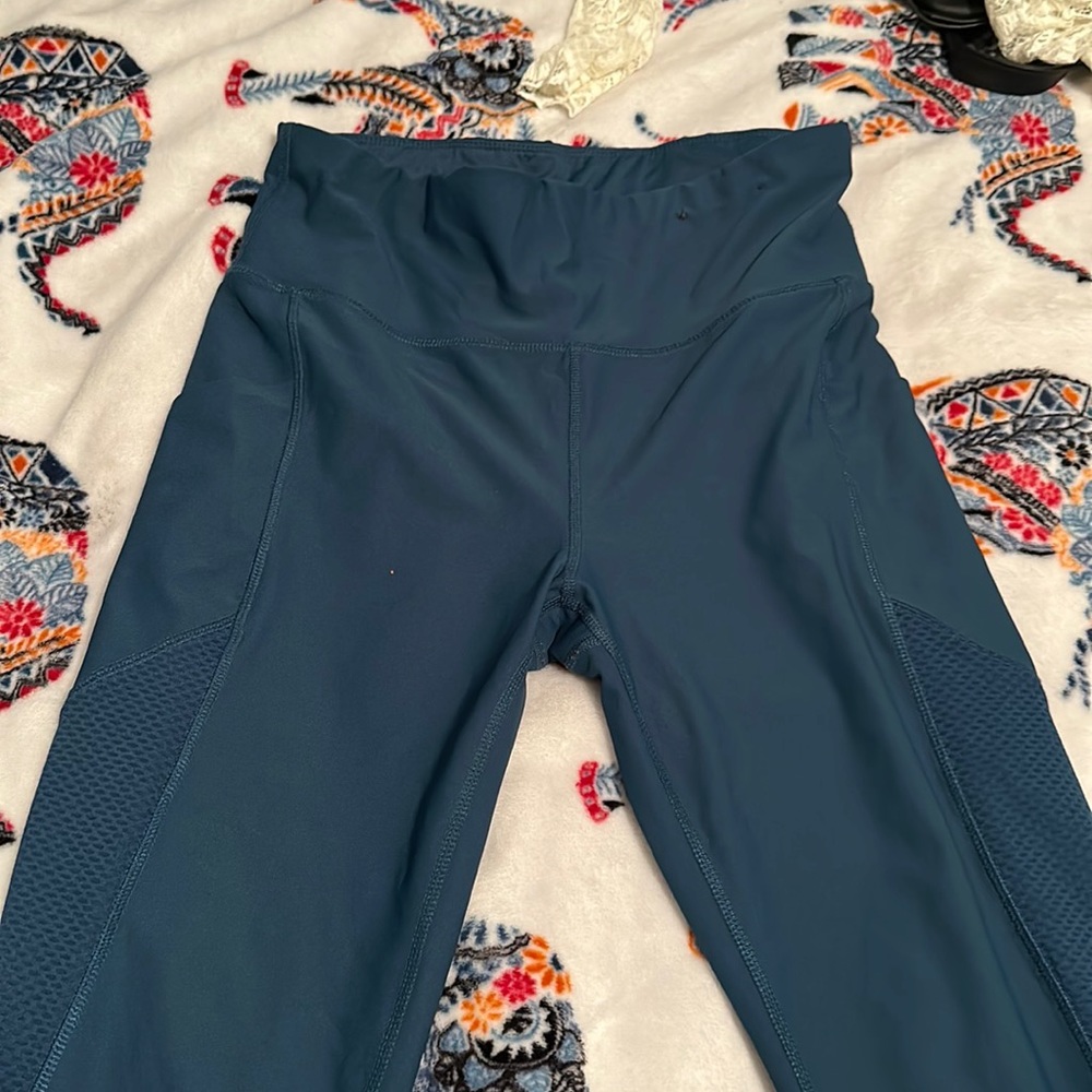 Blue tights high rise